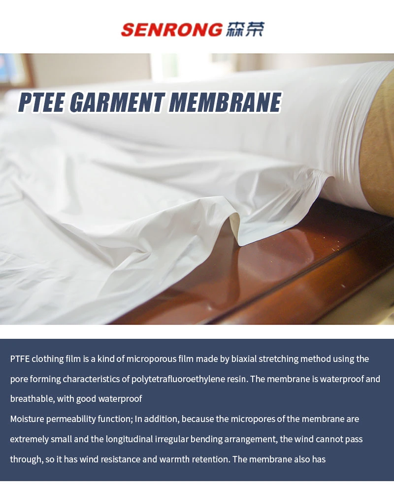Breathable High Quality 100% PTFE Membrane for Garment