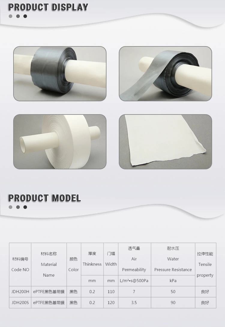 UNM Black Thick High Air Permeability Tape Filter Membrane Waterproof Oleophobic Membrane for electronics